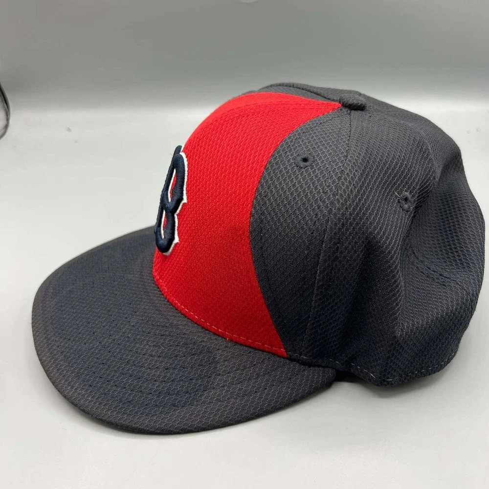 Boston Red‎ Sox Hat Men 7 1/4 Black Red Embroidered 59Fifty New Era Fitted Cap